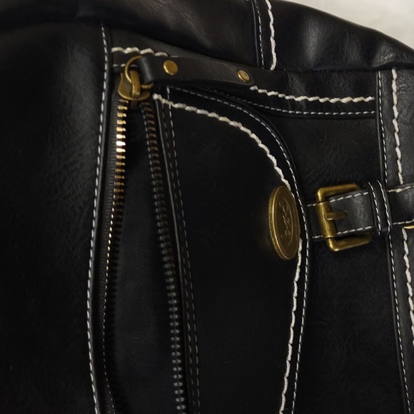 Boc Born Concept Black Faux Leather Backpack Purse Bag Vegan - Picture 10 of 16